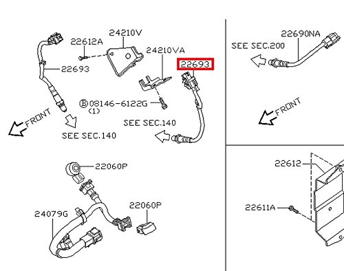 Infiniti 22693-ZE00A Oxygen Sensor - Direct Fit Replacement for Nissan/Infiniti Vehicles - Improves Fuel Efficiency & Engine Performance (Perfect for Daily Commute & Long Road Trips)