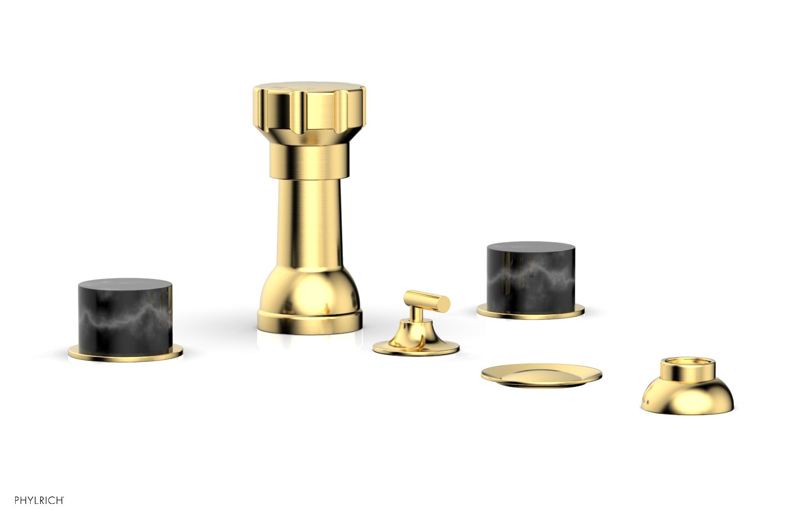 Premium BASIC II 4-Hole Bidet Faucet Set with Elegant Marble Handles - 230 62 Series for Modern Bathroom Upgrade | Perfect for Home, Hotel, and Spa Use