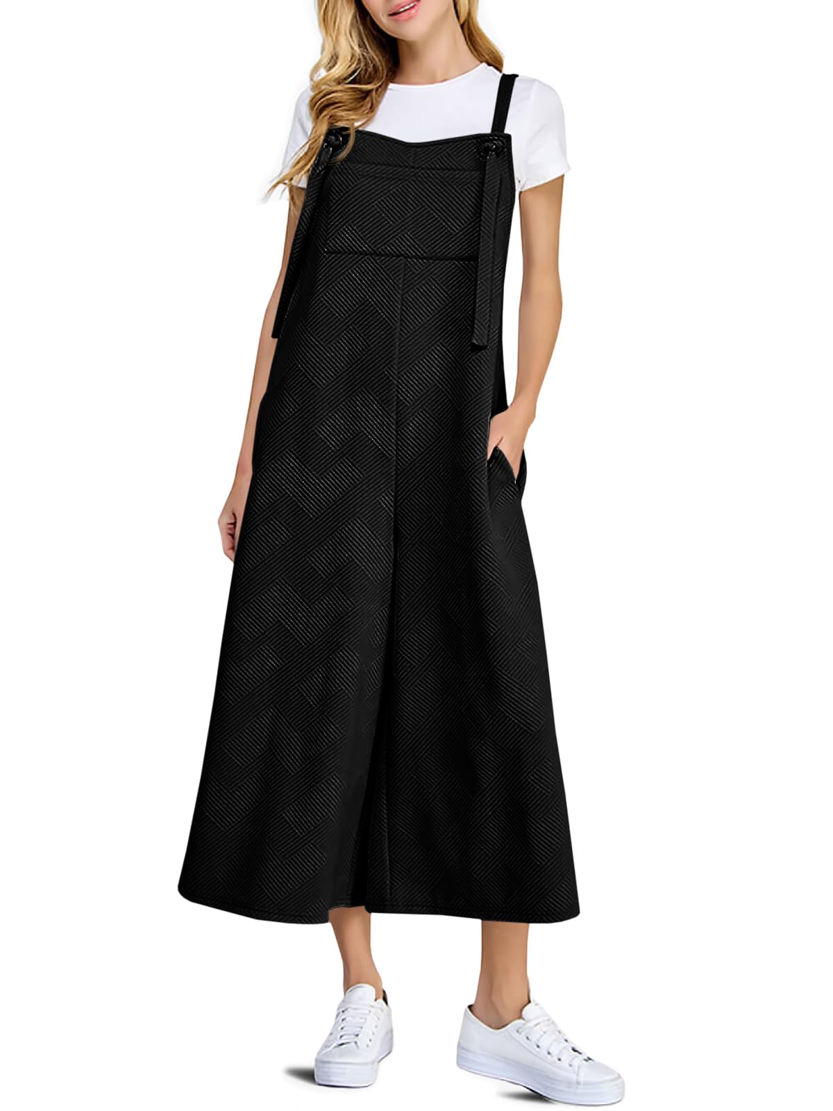 Women's Wide Leg Overalls Jumpsuit - Sleeveless Casual Romper with Adjustable Straps | Summer Loose Fit Denim Overalls for Women | Perfect for Outdoor Activities, Music Festivals & Casual Wear