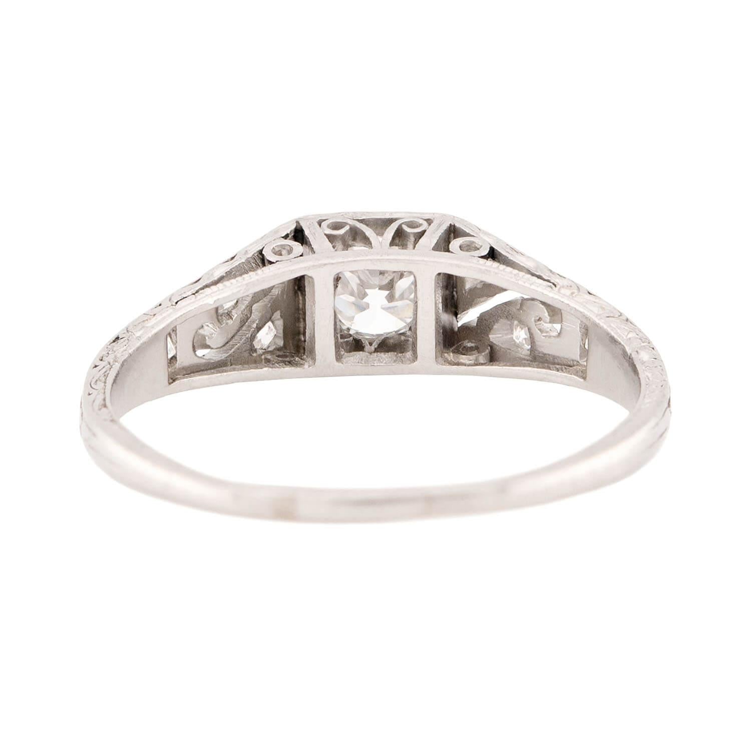 Tiffany & Co Art Deco Platinum Diamond Ring - Vintage Engagement Ring for Women, Wedding Band, Anniversary Gift, Luxury Jewelry for Special Occasions