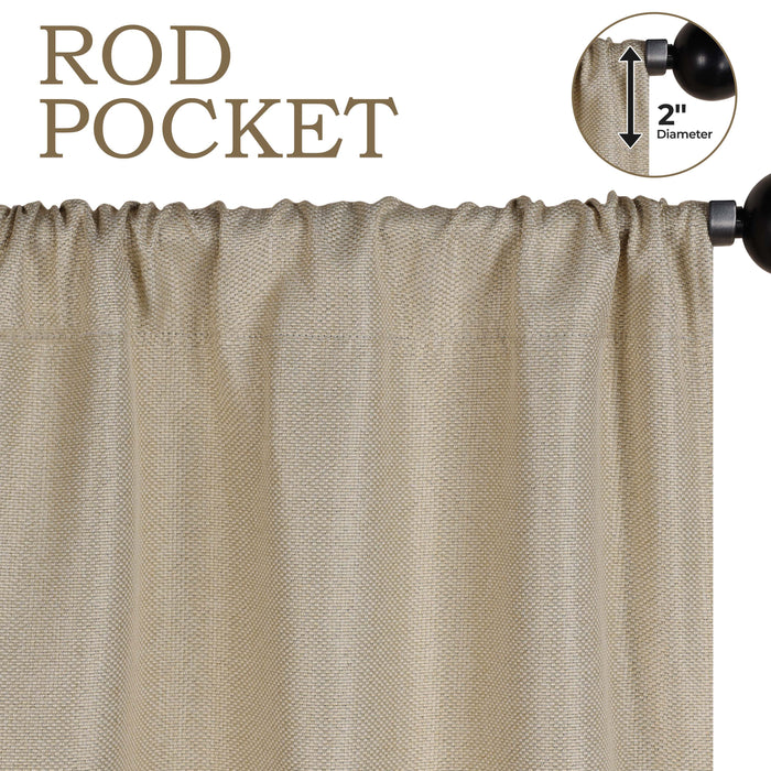 Blackout Curtains Set of 2 Panels - Jaxon Textured Room Darkening Window Drapes for Bedroom, Living Room & Home Theater (54x84 Inches)