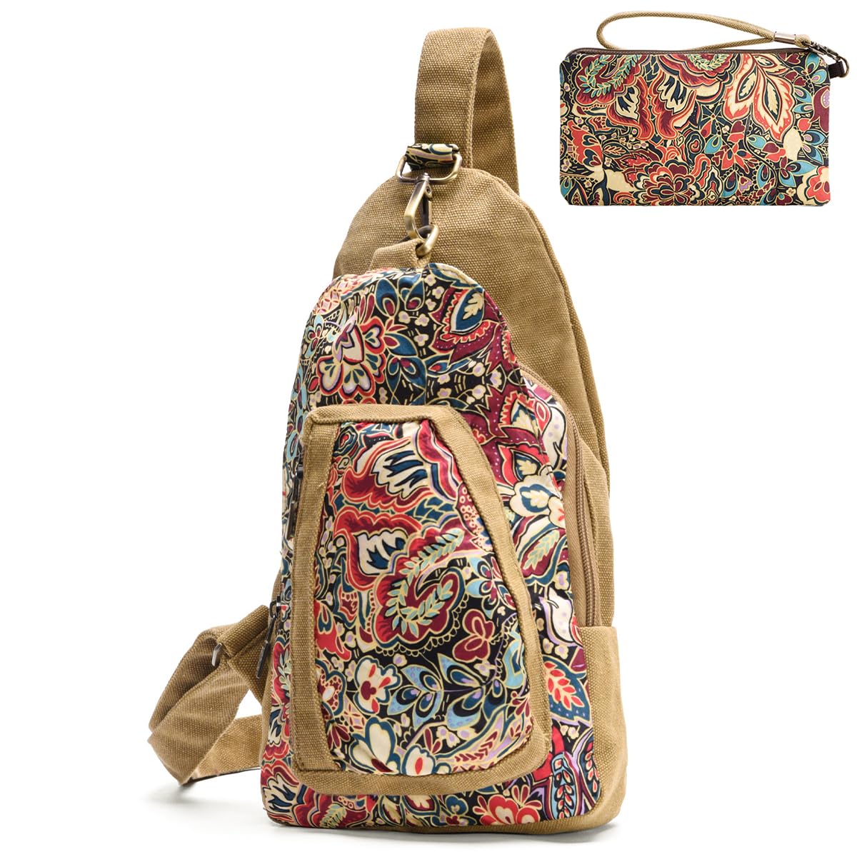 Black Butterfly Canvas Chest Bag - Small Crossbody Pack for Travel & Outdoor Adventures, Stylish Inclined Shoulder Bag for Hiking, Concerts & Daily Use