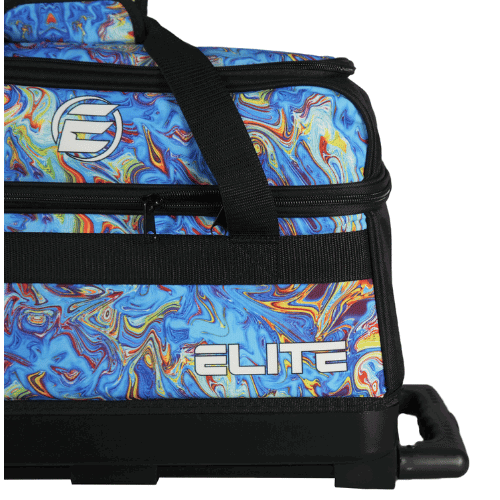 ELITE Basic Double Roller Blue Swirl Bowling Bag - Durable Rolling Bowling Ball Carrier for League Play & Tournament Travel