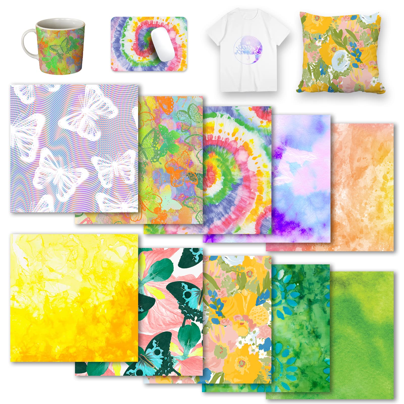 IVYSHION Infusible Ink Transfer Sheets - 12x10 Inch Sublimation Paper for Heat Transfer Vinyl, T-Shirts, Mugs & Bags - Vibrant Color Printing for DIY Crafts & Personalized Gifts (Perfect for Home Decor, Apparel Customization & Small Business Projects)