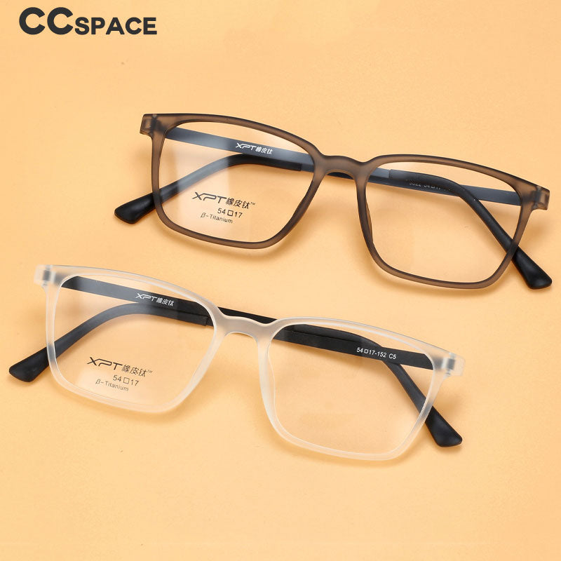 CCspace Unisex Full Rim Square Titanium Eyeglasses 49645 - Lightweight Durable Frame for Men & Women - Perfect for Reading, Work & Fashion Accessories