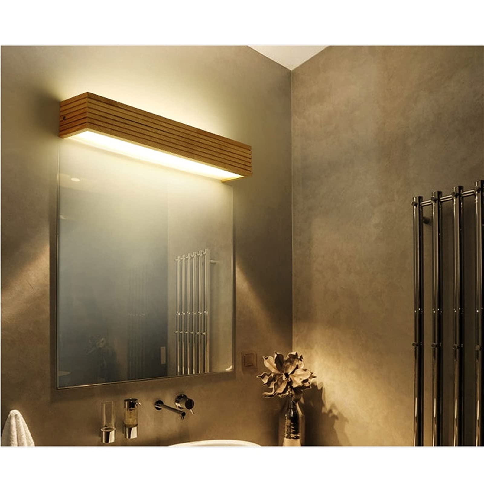 Premium LED Vanity Mirror Lights - 55cm White Light for Makeup & Bathroom - Wooden Frame Wall Fixture for Dressing Table, Over Mirror Lighting - Perfect for Home Salon, Spa & Beauty Room Decor