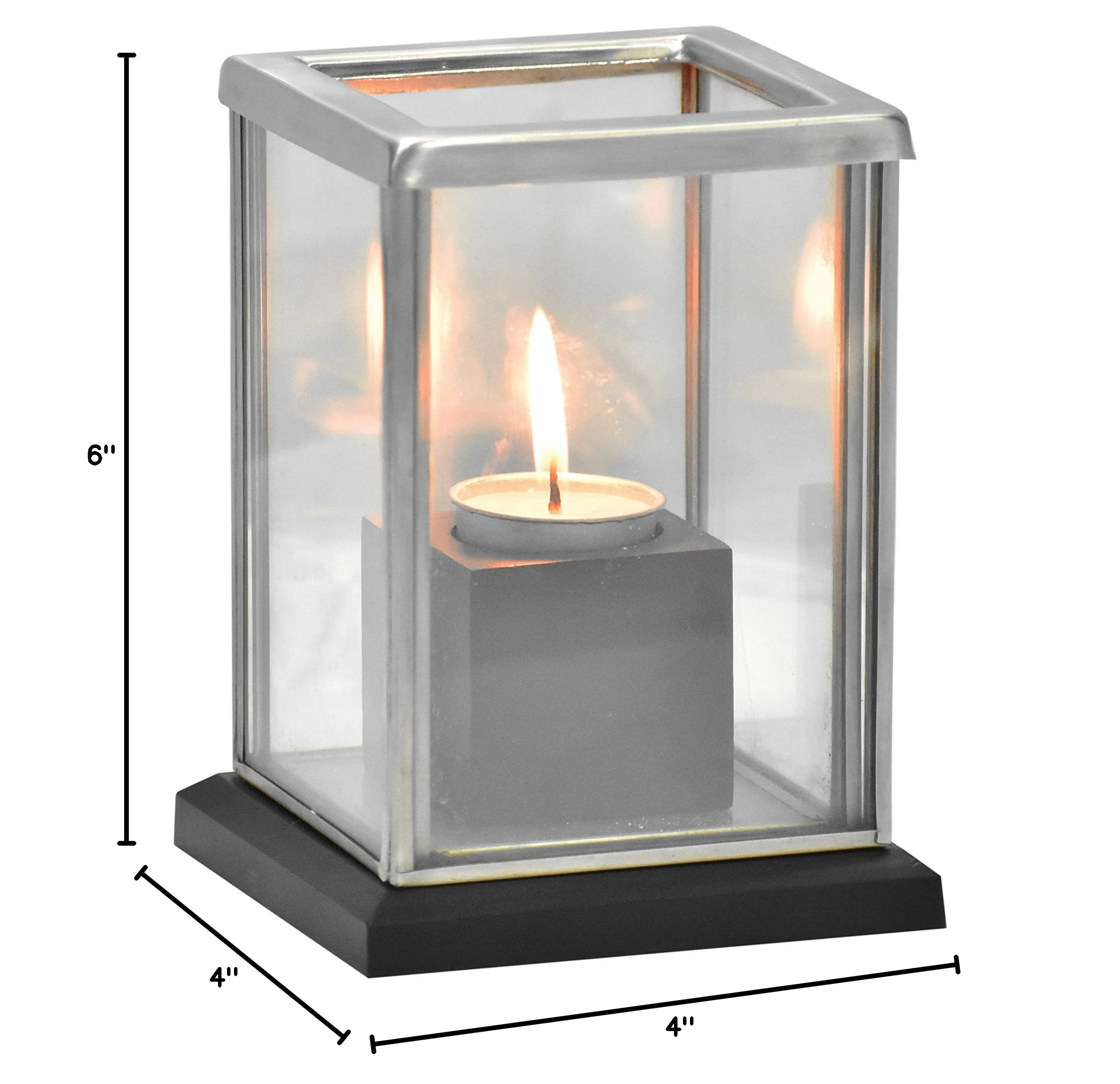 Custom Photo Glass Candle Holder with Tea Light Insert - Personalized Memorial Candle with Engraved Text - Unique Birthday, Anniversary & Sympathy Gift (Forest Retreat Theme) for Home Decor, Wedding Centerpiece & Memorial Ceremonies