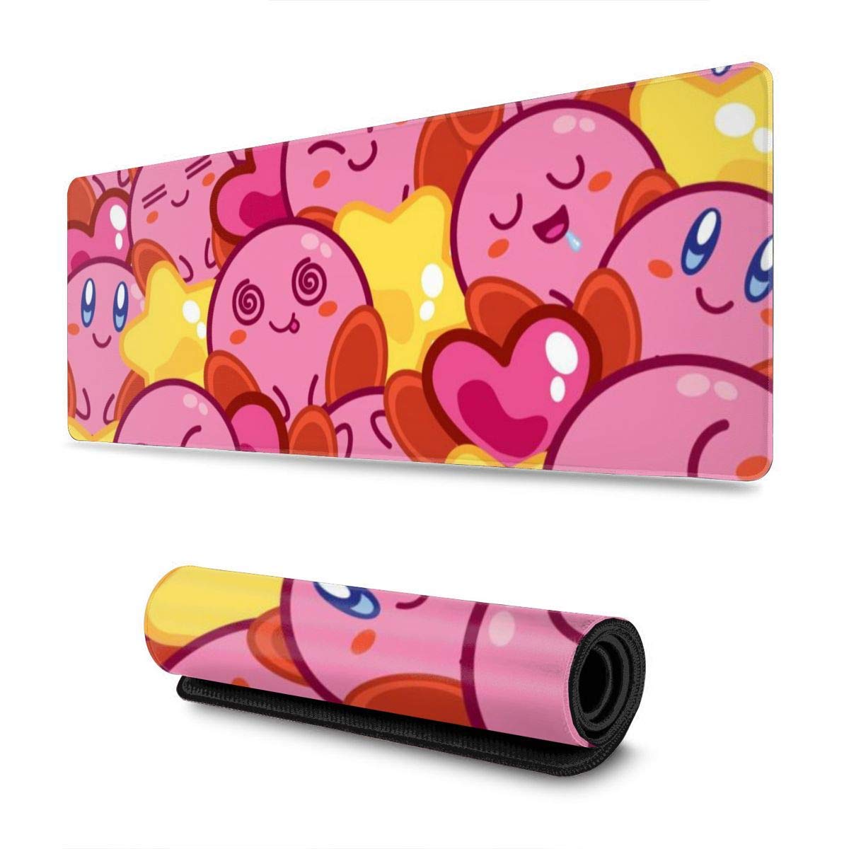 Kirby Gaming Mouse Pad - Non-Slip Rubber Base, Stitched Edge, Oversized 11.8x31.5 Inch Extended Mouse Mat for PC, Laptop & Electronic Sports - Perfect for Gaming, Office Work & Computer Use