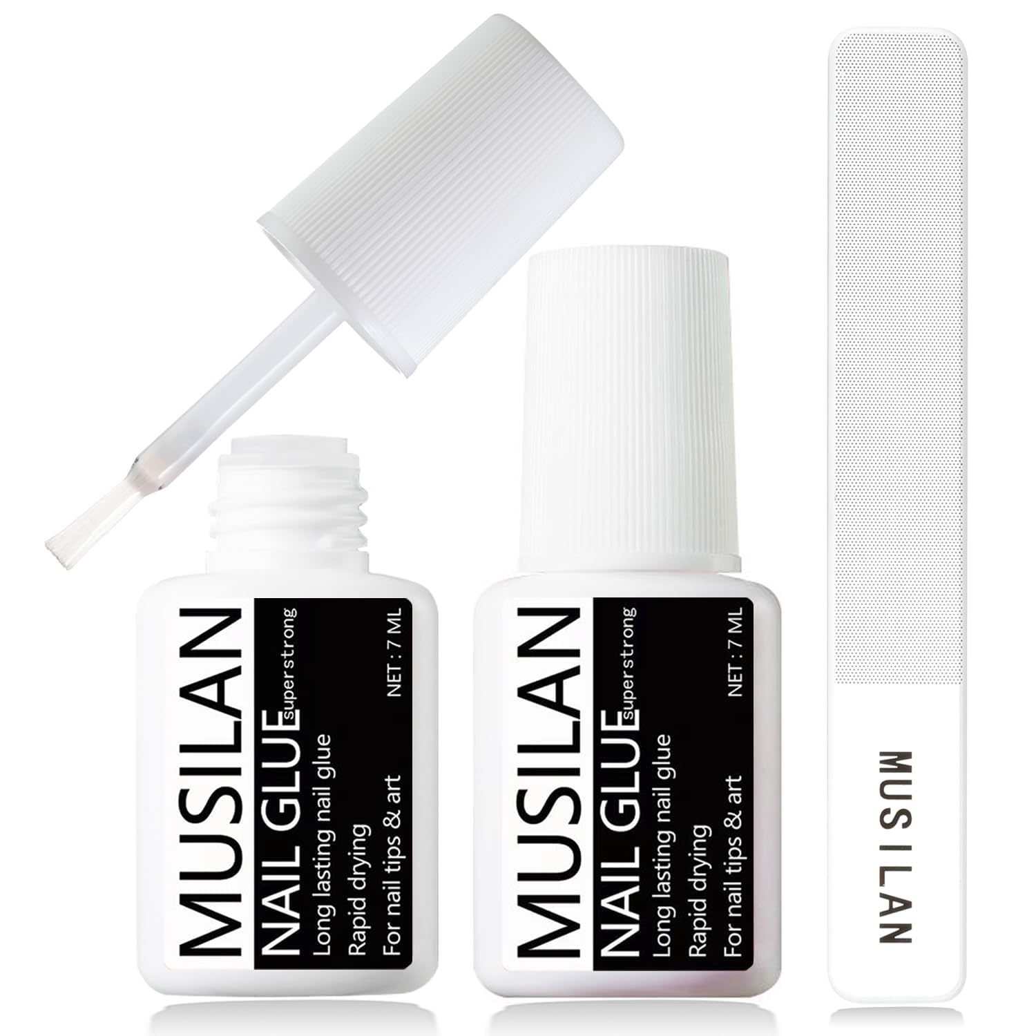 Professional Brush-On Nail Glue for Press-On & Acrylic Nails - Super Strong Adhesive with Precision Brush - Perfect for Salon, DIY Manicures & False Nail Tips Application