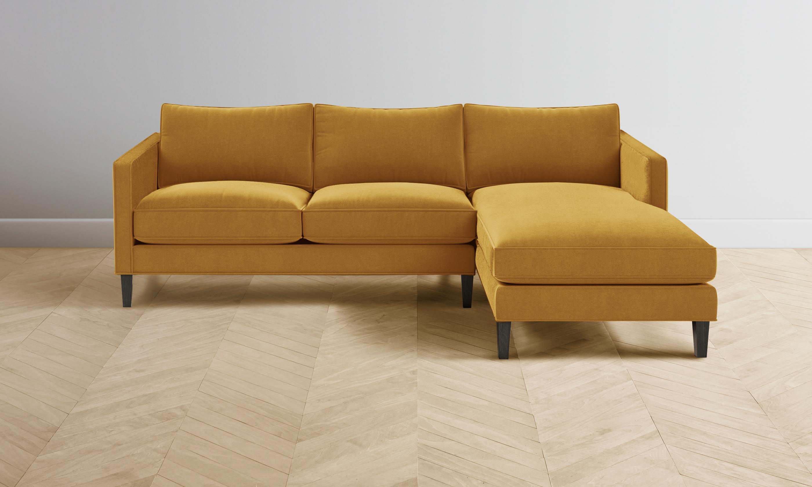 Premium Crosby Sectional Sofa - Luxurious Mohair Fabric in Amber | Perfect for Living Room, Lounge & Home Theater Seating