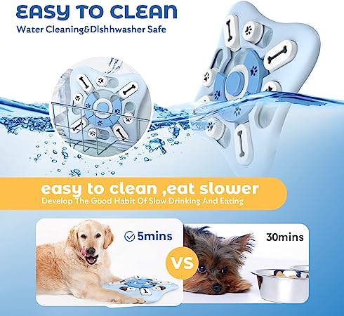 Interactive Dog Puzzle Toy for Mental Stimulation - Blue Square Shape - Perfect for Boredom Busters & Training Treats