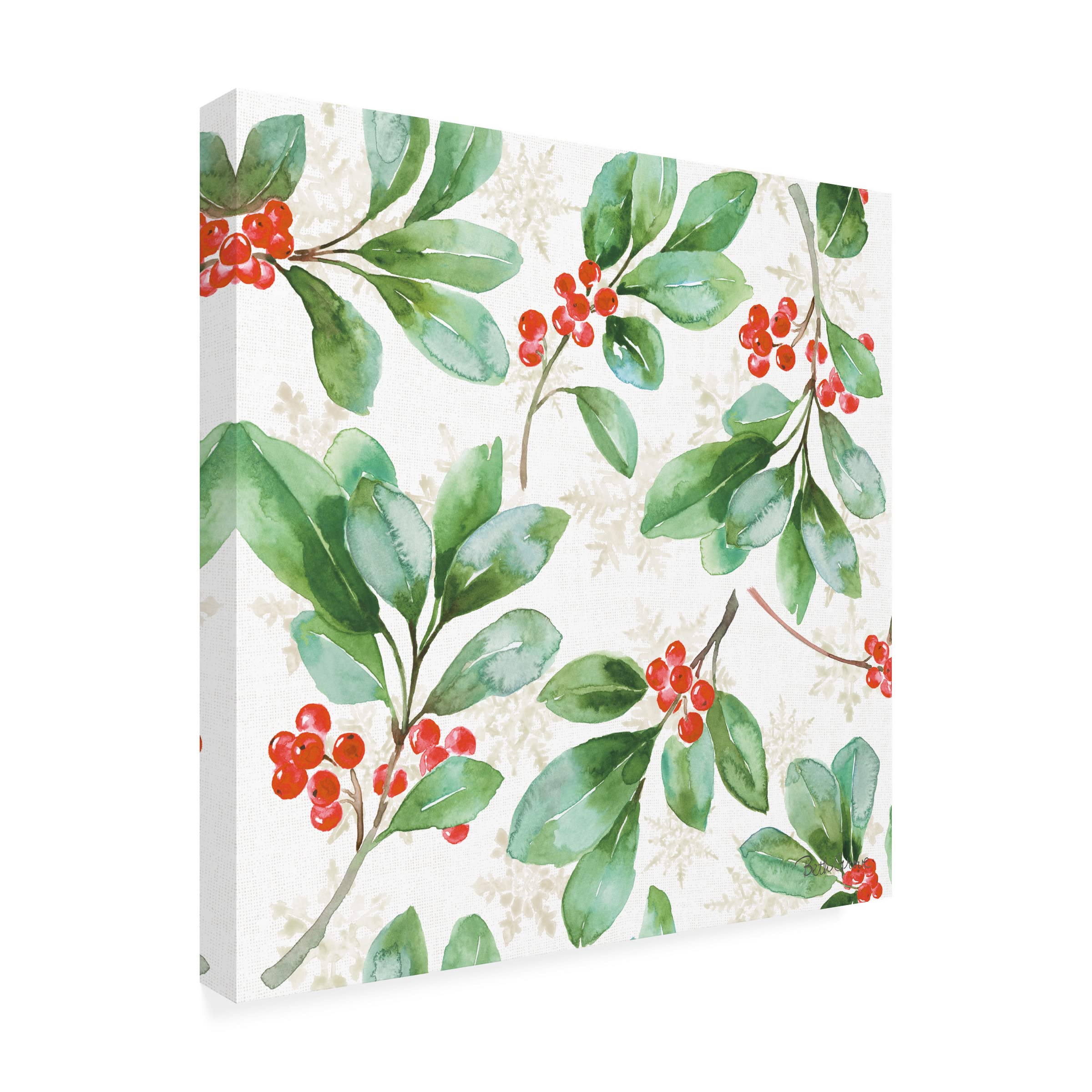 Beth Grove 'Holiday Flora Pattern VA' Canvas Wall Art - Floral Botanical Painting for Living Room, Bedroom & Office Decor