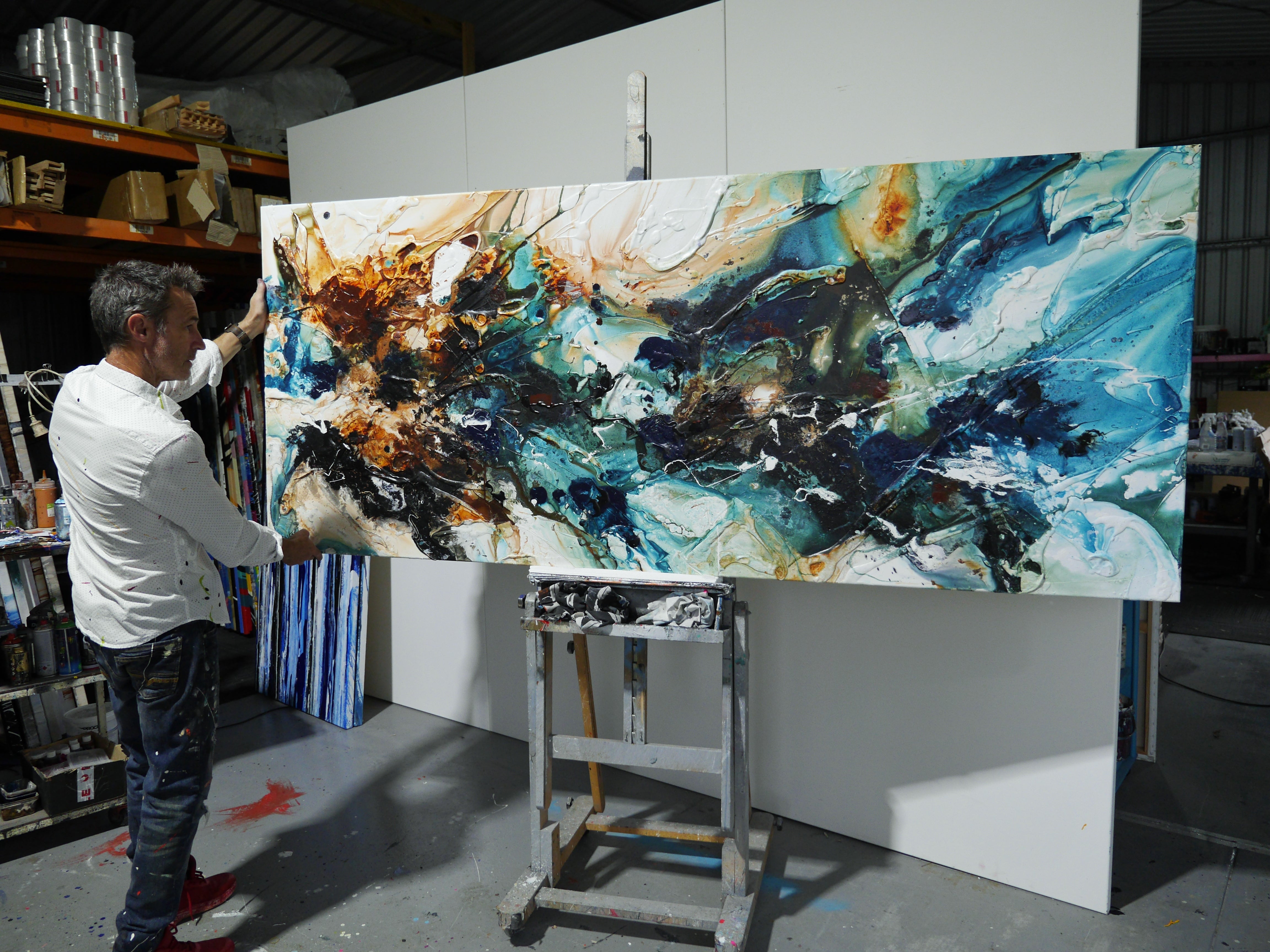 Raw Southern Oxide 240cm x 100cm Textured Abstract Canvas Art - Modern Wall Decor for Living Room, Bedroom & Office