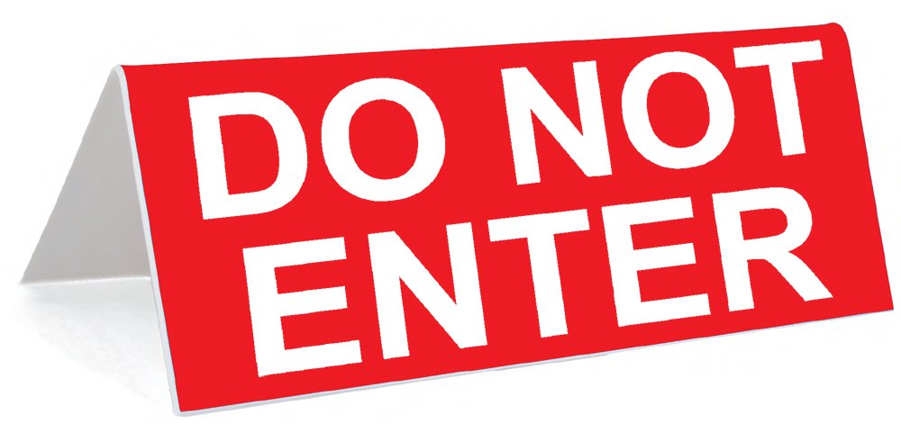 3x8 Inch Engraved 'Do Not Enter' Tabletop Tent Sign - Red & White Warning Sign for Office, Conference Room, or Private Space
