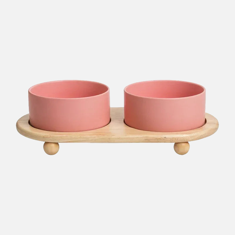Premium Whisker Wood Pet Feeding Bowl for Cats & Dogs - Eco-Friendly, Non-Slip, Durable Raised Dog & Cat Food Dish - Perfect for Home, Travel, and Outdoor Use
