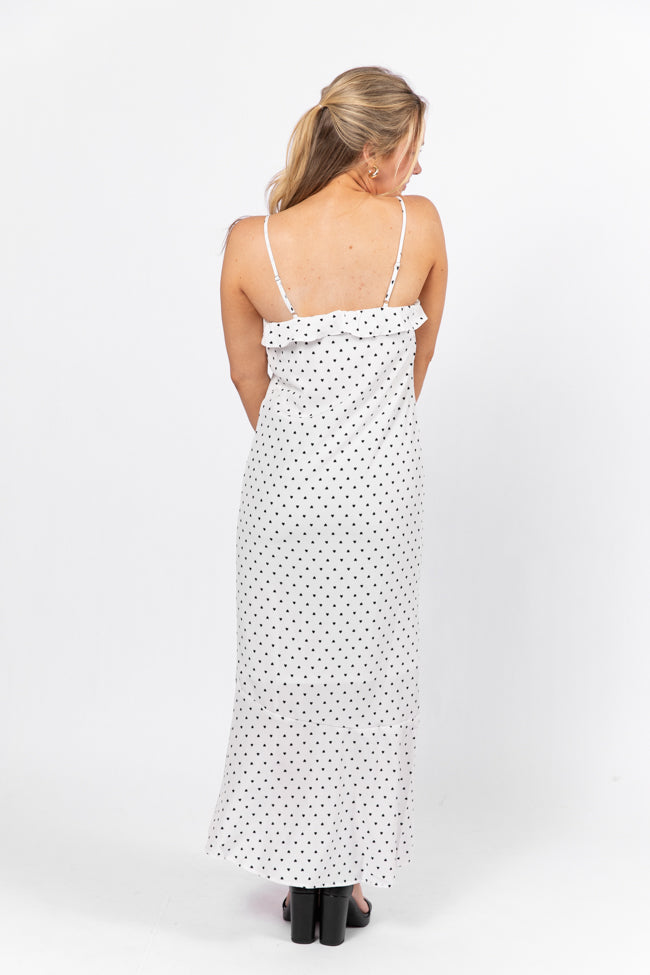 Hold Me Close To Your Heart Print Ivory Midi Dress - Romantic Floral Summer Dress for Date Night, Wedding Guest & Special Occasions