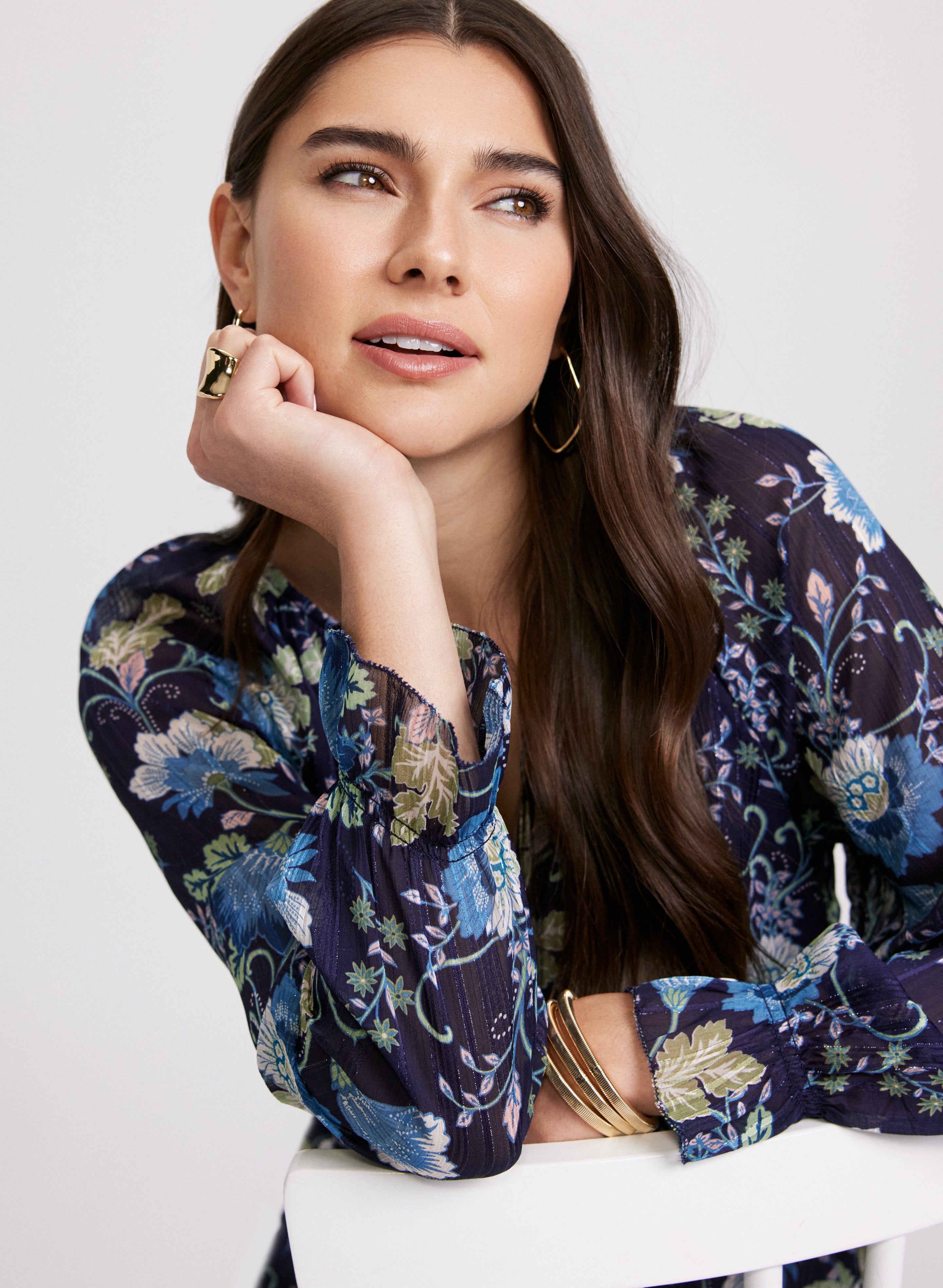 Floral Print Blouse for Women - Elegant Flowy Summer Tops - Boho Chic Casual Shirt for Office, Date Night & Vacation Outfits