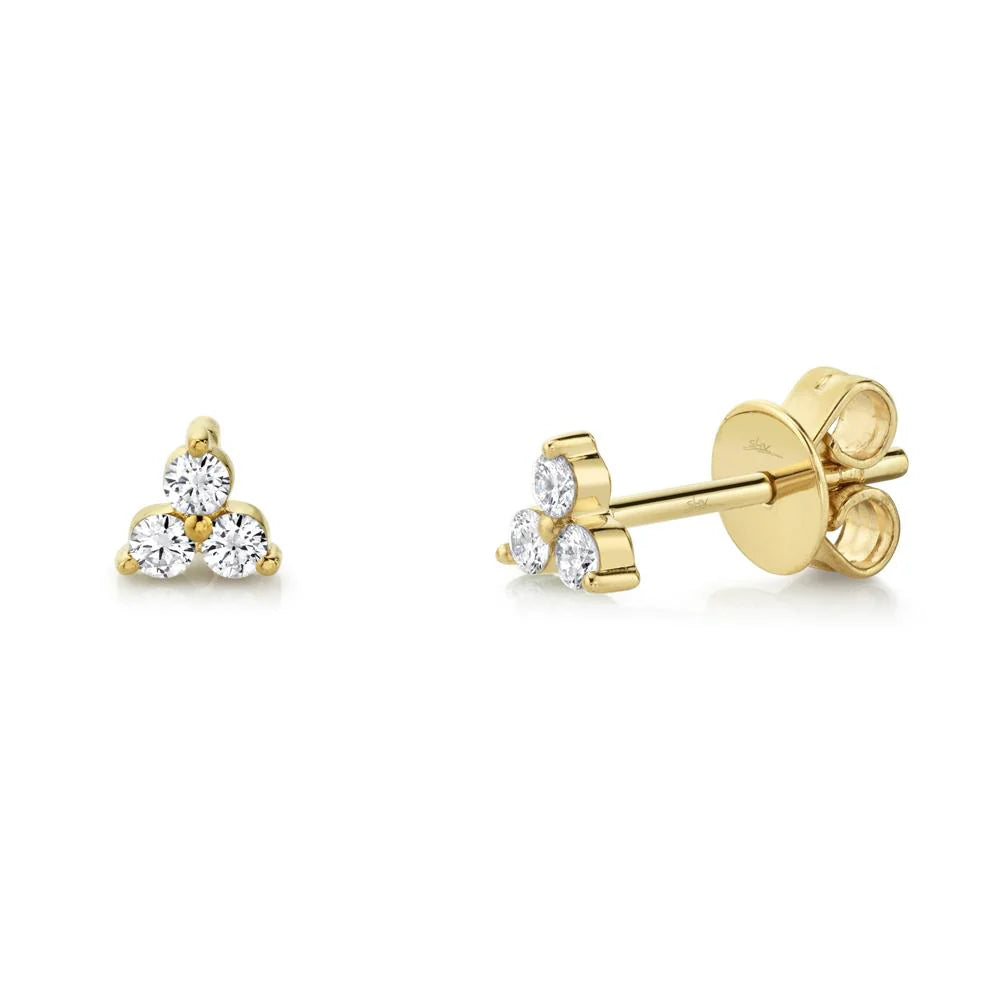 Shy Creation 1 Carat Diamond Stud Earrings for Women - 14K White Gold Princess Cut Earrings for Everyday Wear & Special Occasions