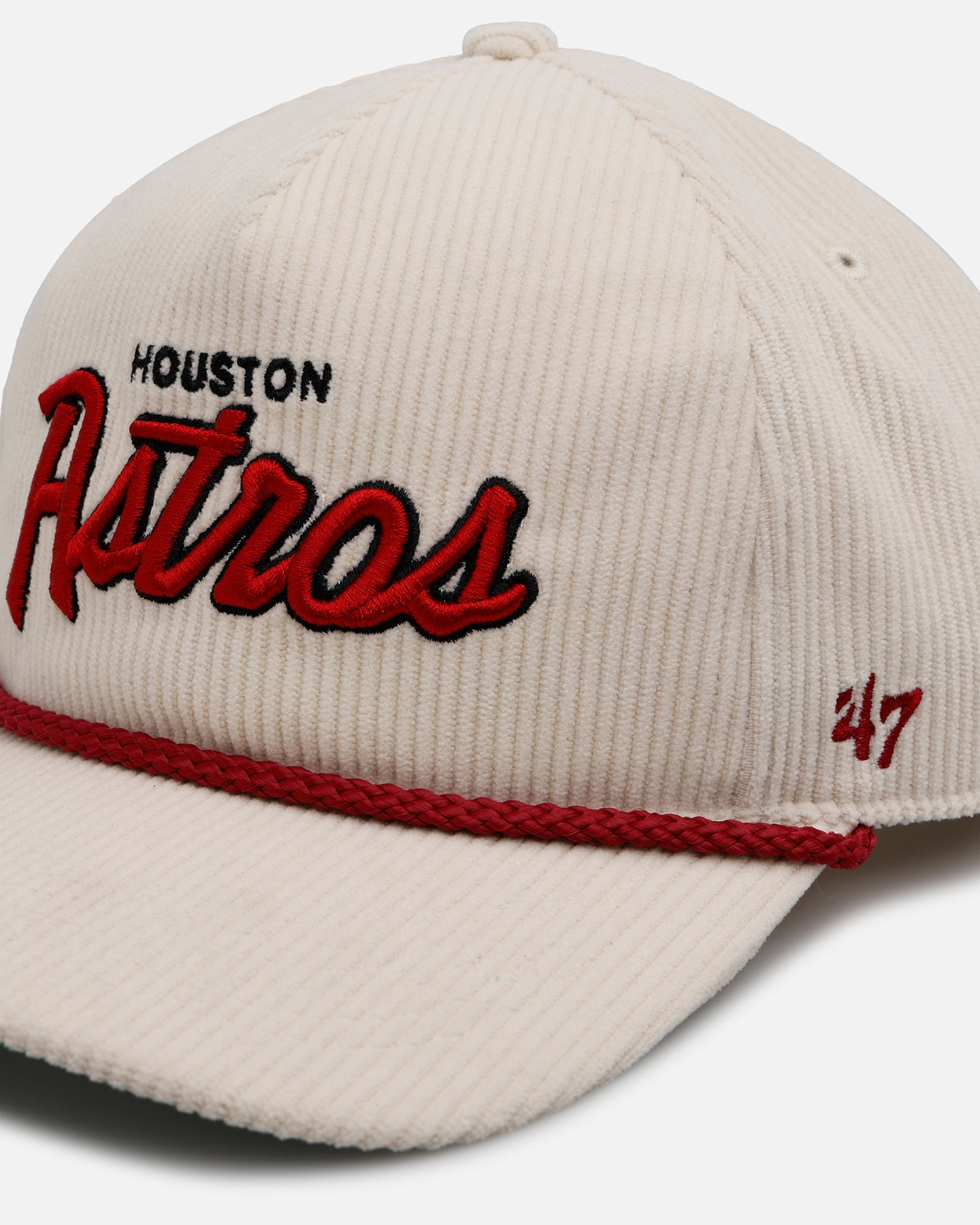 47 Brand Houston Astros 'Natural Script' Premium Corduroy Snapback Hat - Official MLB Licensed Baseball Cap for Men & Women - Perfect for Games, Fan Gear & Streetwear Fashion