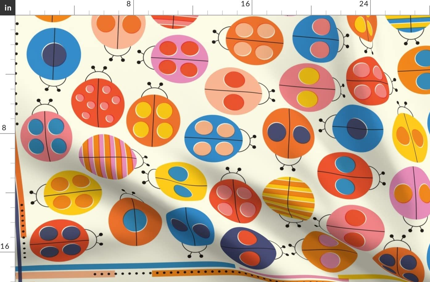 Spoonflower Organic Cotton Sateen Fabric - Playful Polka Dot Print Fat Quarter for Quilting, Sewing, Apparel & Home Decor | Perfect for DIY Projects, Baby Clothes & Modern Home Accents