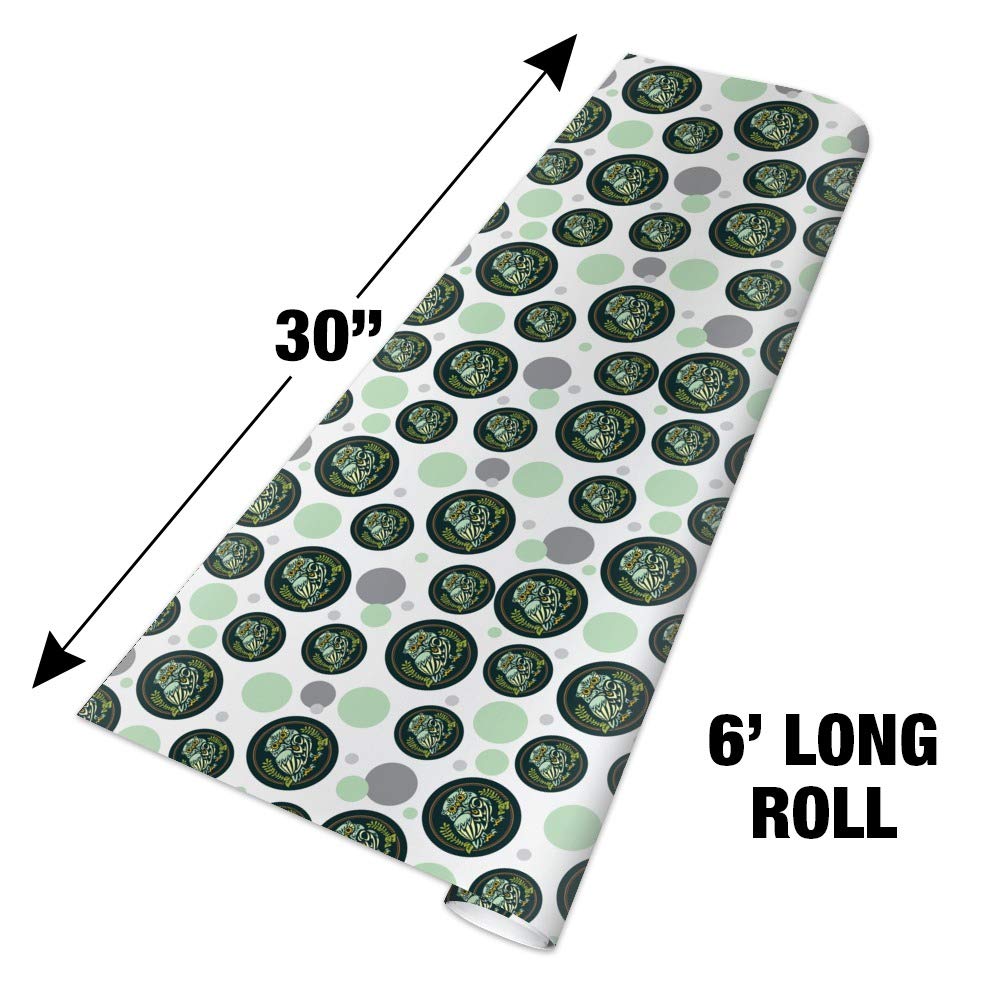 Wise White Tribal Owl Gift Wrap Paper Roll - Premium Wrapping Paper for Birthdays, Holidays & Special Occasions - Bulk 24