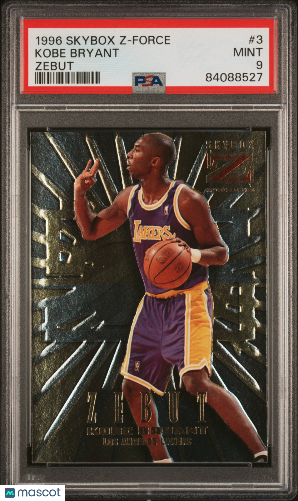 1996 Skybox Z Force Zebut PSA 9 Kobe Bryant Rookie Card #3 - Rare Collectible for Basketball Fans & Sports Memorabilia Enthusiasts | Perfect for Display, Investment & NBA Collections