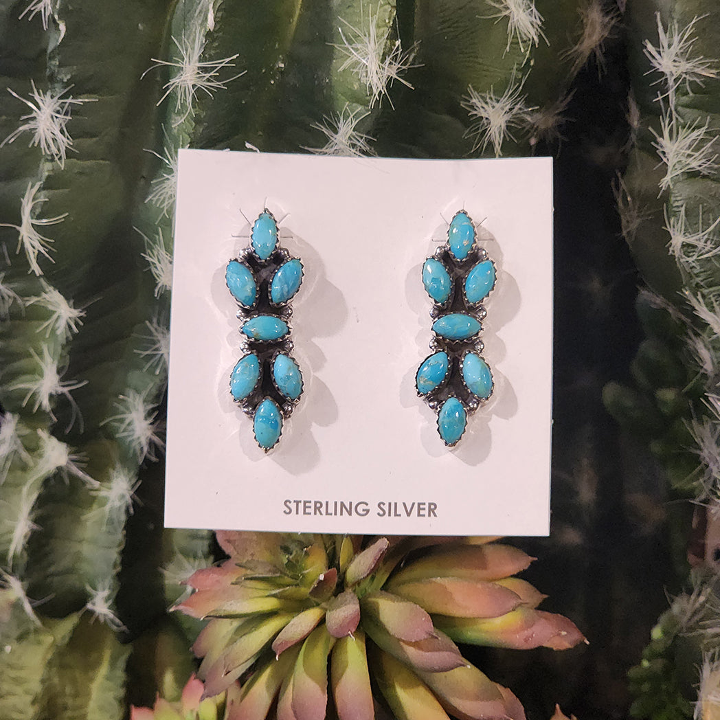 Florence Turquoise Floral Dangle Earrings for Women - Bohemian Style Handmade Jewelry - Perfect for Weddings, Parties & Everyday Wear