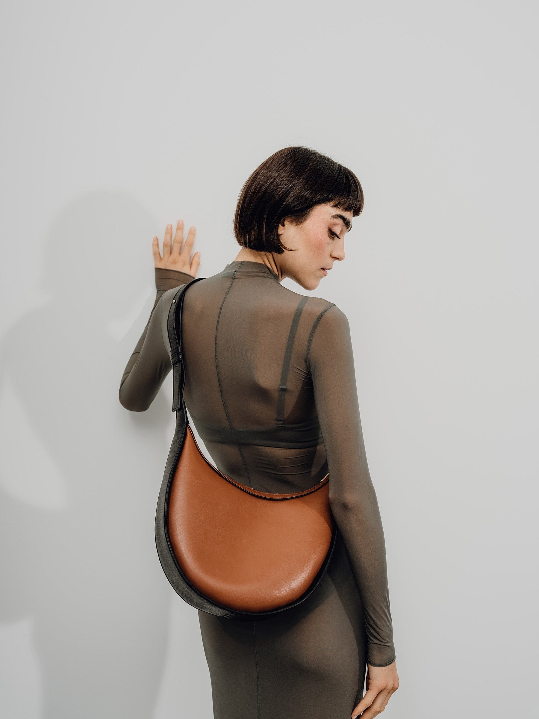 Loulou MIRUM® Vegan Leather Handbag in Cognac Brown - Stylish & Sustainable Crossbody Bag for Women, Perfect for Work, Travel & Everyday Use