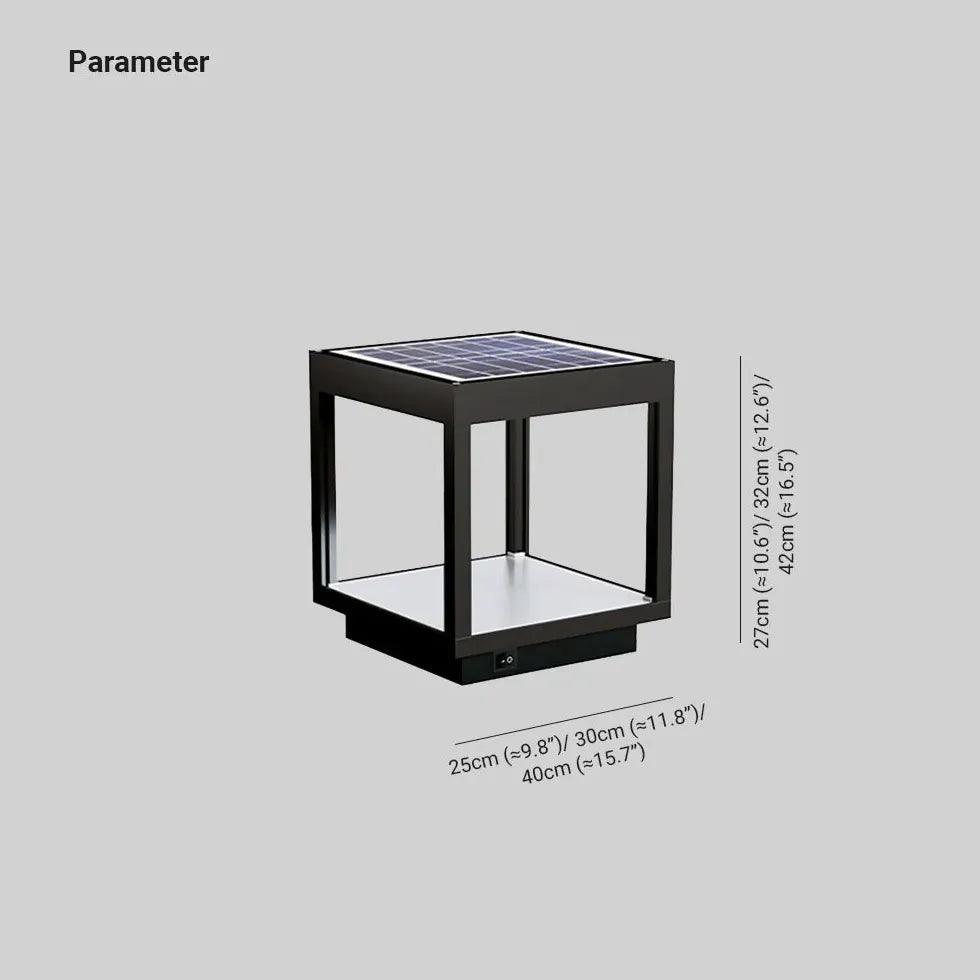 Solar Powered Cube Lantern - Waterproof Outdoor LED Floor Lamp for Garden, Patio, Backyard & Camping - Dusk to Dawn Auto On/Off Lighting