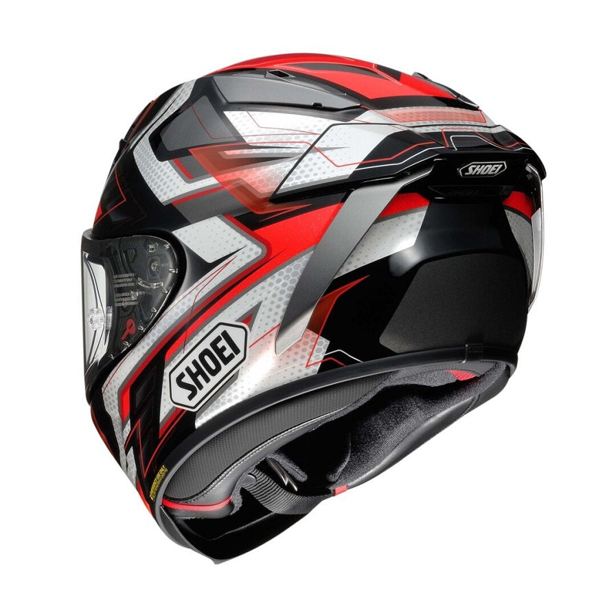 Shoei X Fifteen Escalate Motorcycle Helmet - Black/Red/White - DOT & ECE Certified - Full Face Street Bike Helmet for Men & Women - Perfect for Racing, Commuting and Long Rides