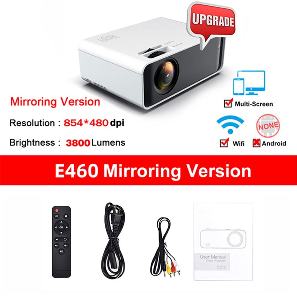 QUYNAGER E460 Mini LED Projector - Portable Movie Projector for iPhone, Android, USB, HDMI | Home Theater, Outdoor Camping, Gaming, Presentations (Black)