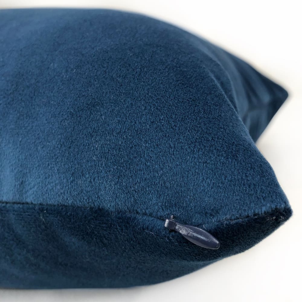 Ocean Blue Brooklyn Velvet Pillow Cover - Luxurious Soft Decorative Cushion Case for Sofa, Bed & Home Decor - Perfect for Living Room, Bedroom & Dorm