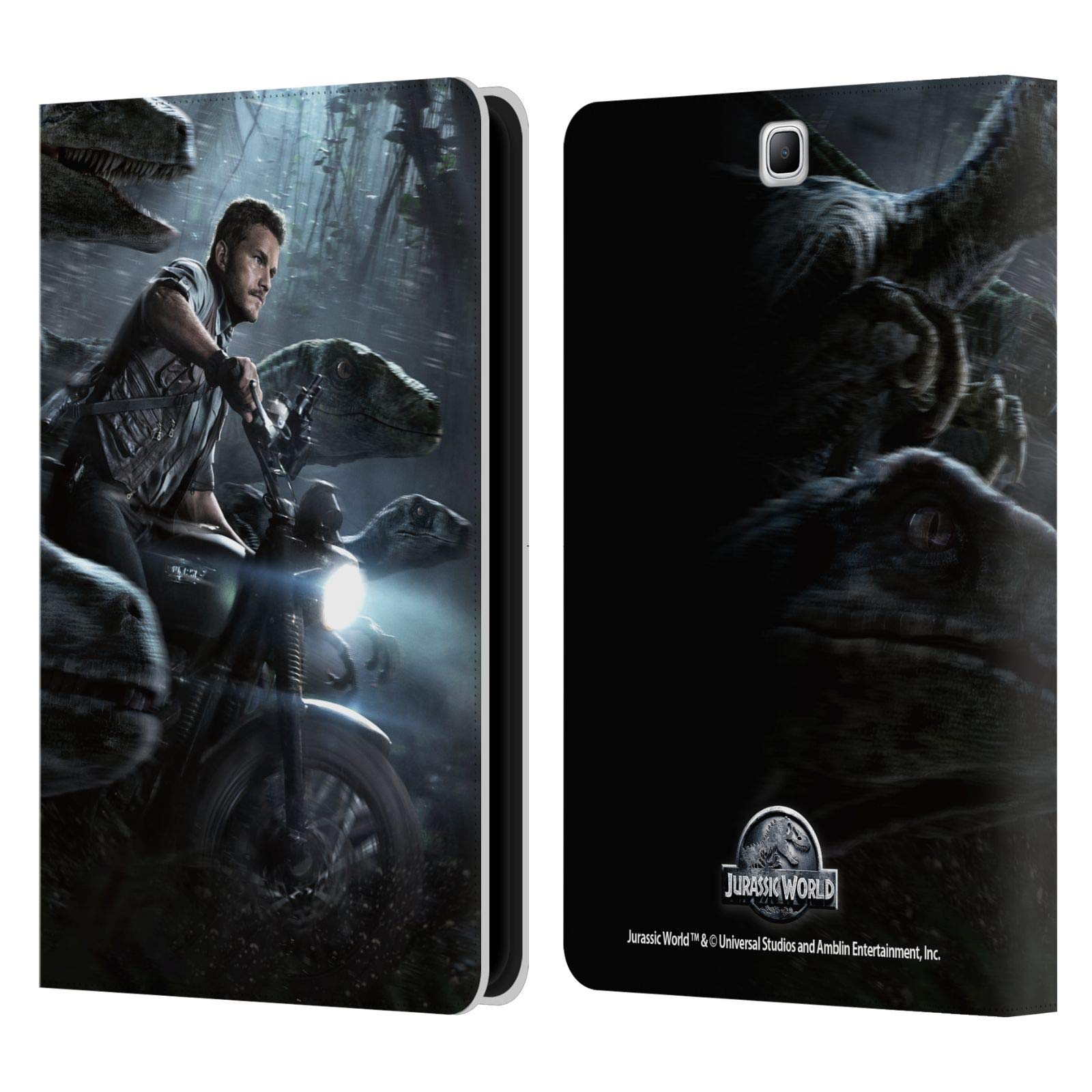 Head Case Designs Jurassic World Owen & Velociraptors Leather Book Wallet Case for Samsung Galaxy Tab A 9.7 – Perfect for Work, School, and Travel