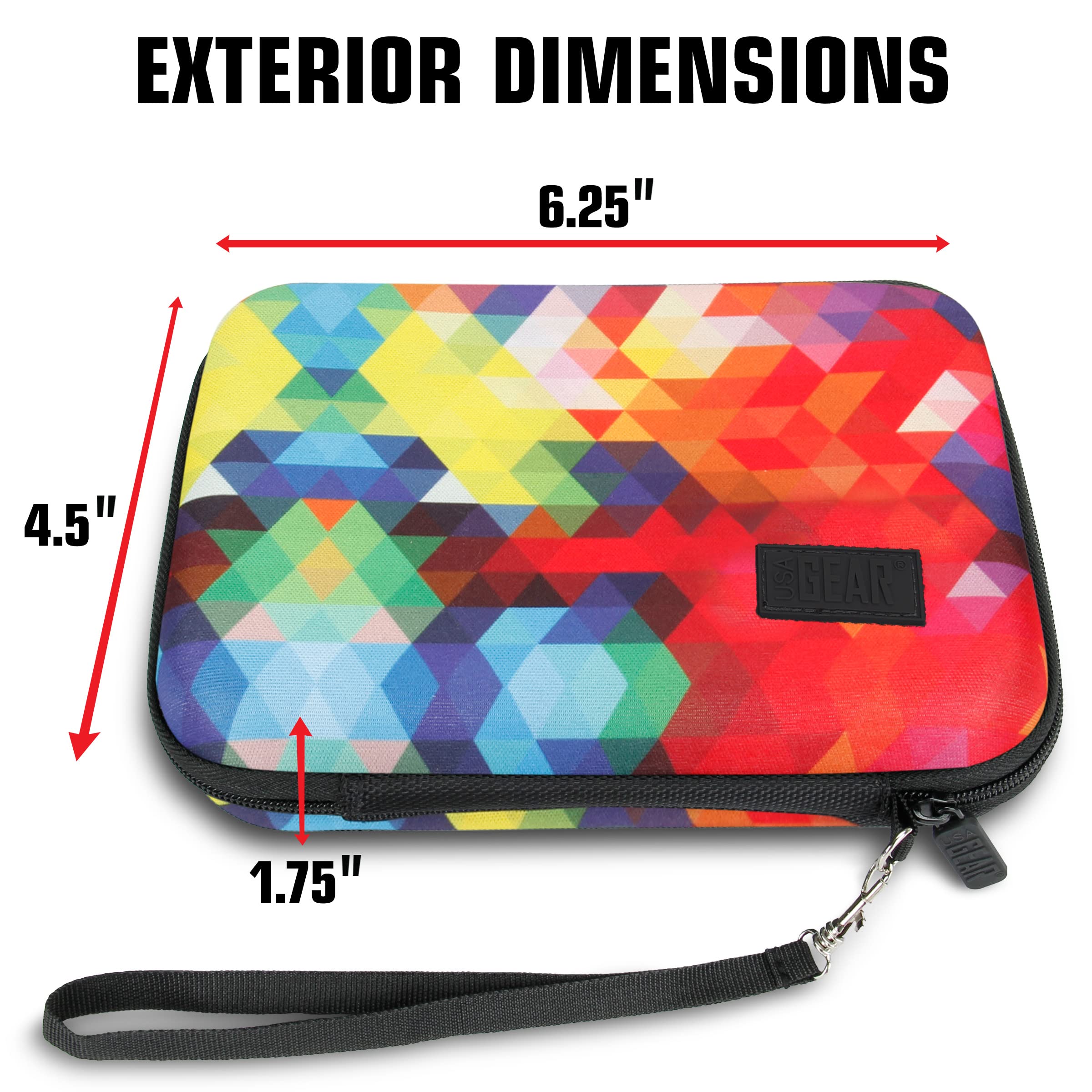USA GEAR Hard Shell Portable Printer Case - Scratch-Resistant Protective Cover for HP Sprocket 2x3, Fujifilm Instax Mini Link 2, Kodak Printomatic - Compact Travel Case with Wrist Strap - Perfect for Home, Office & Outdoor Printing