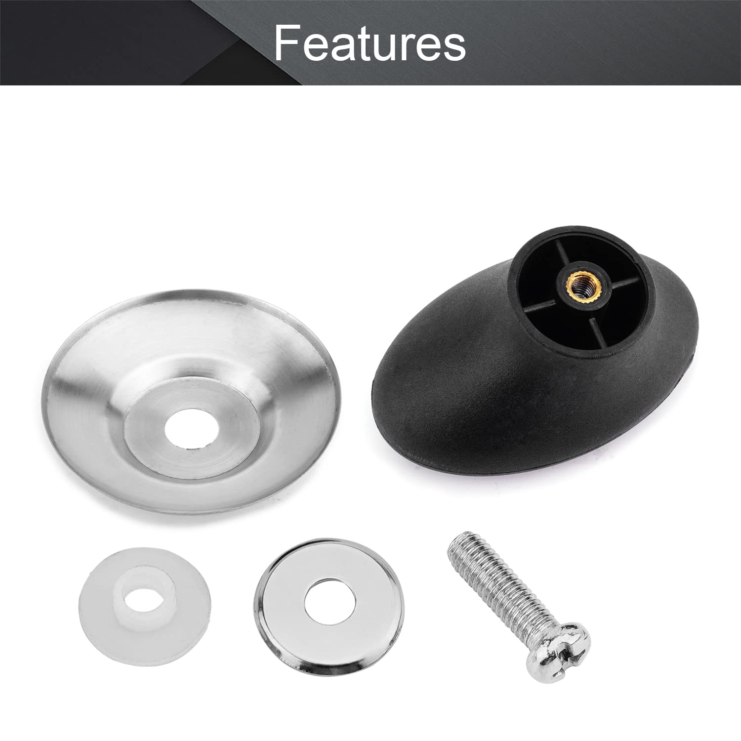MroMax Universal Pot Lid Cover Knob Handle - 5Pcs Black Beveled Replacement Knobs for Kitchen Cookware | Durable & Heat-Resistant for Stovetop Cooking, Baking & Food Storage