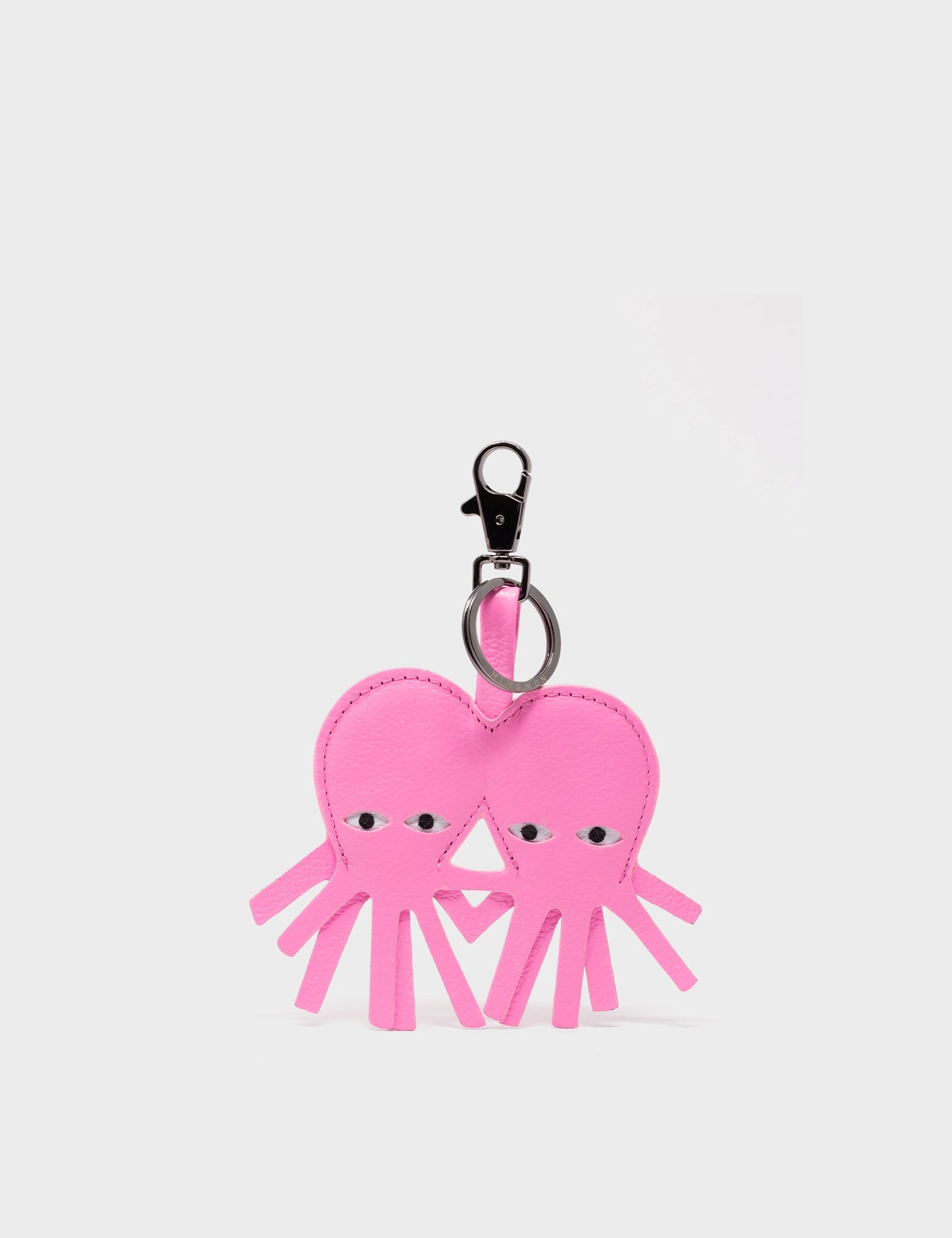 Octotwins Charm Bubblegum Pink Leather Keychain - Cute Kawaii Keyring for Backpacks, Purses & Gift Giving - Perfect for Girls, Teens & Anime Lovers