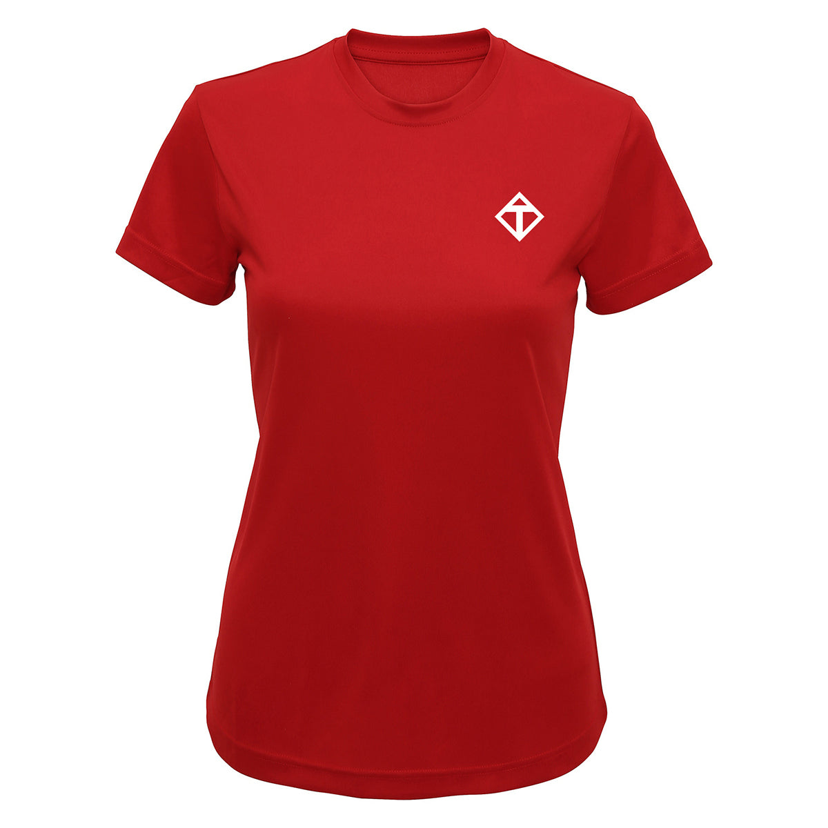 Premium Red Diamond Women's Technical T-Shirt - Moisture Wicking, Breathable & Quick Dry for Workouts, Yoga & Outdoor Activities