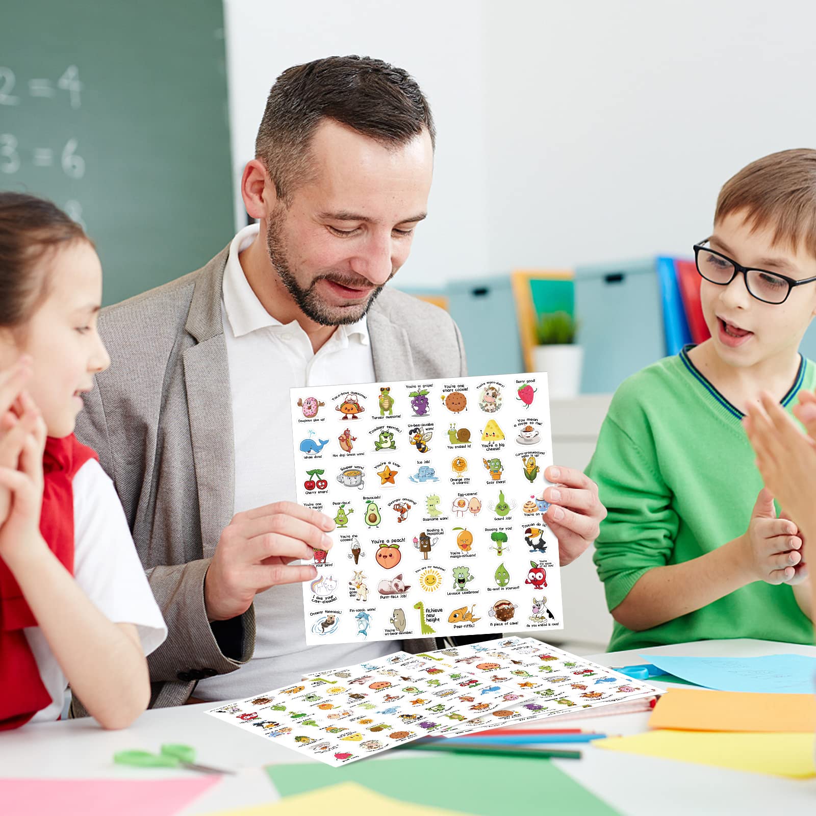 1000 Pcs Motivational Reward Stickers for Kids - 50 Fun Designs, Positive Teacher Supplies for Classroom, Student Incentive Stickers with Encouraging Words - Perfect for School Awards, Homework Motivation & Behavior Charts