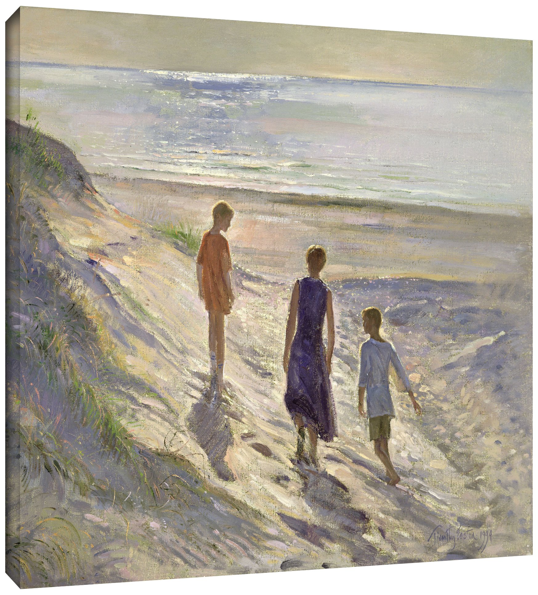 Timothy Easton 'Down To The Sea' 1994 Gallery Wrapped Canvas Art Print - 18x18 Inches Wall Decor for Living Room, Bedroom & Office