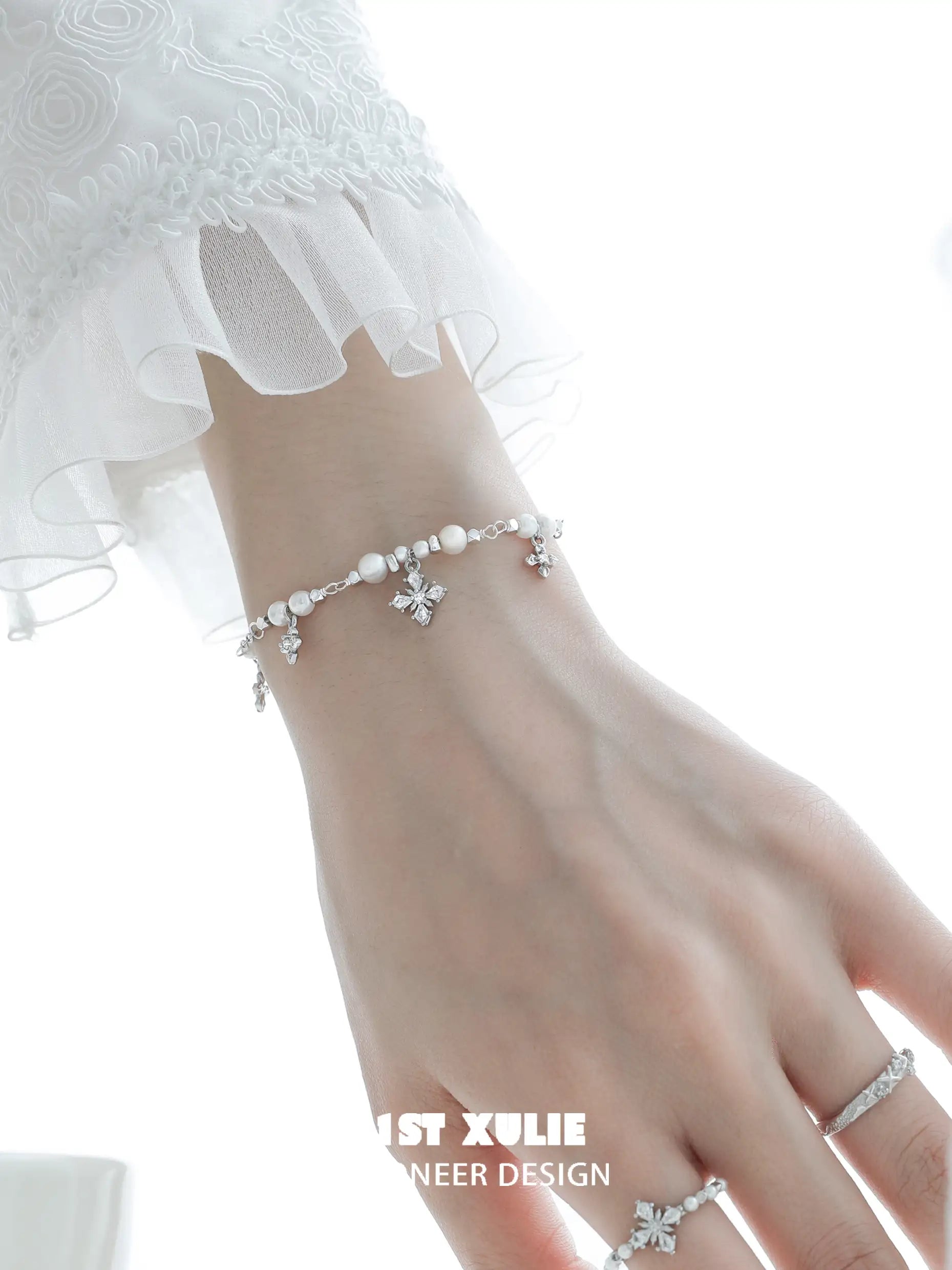 Tears of Mermaid S925 Sterling Silver Bracelet with Pearls & Zircon - Elegant Jewelry for Women, Perfect for Parties, Weddings & Everyday Wear