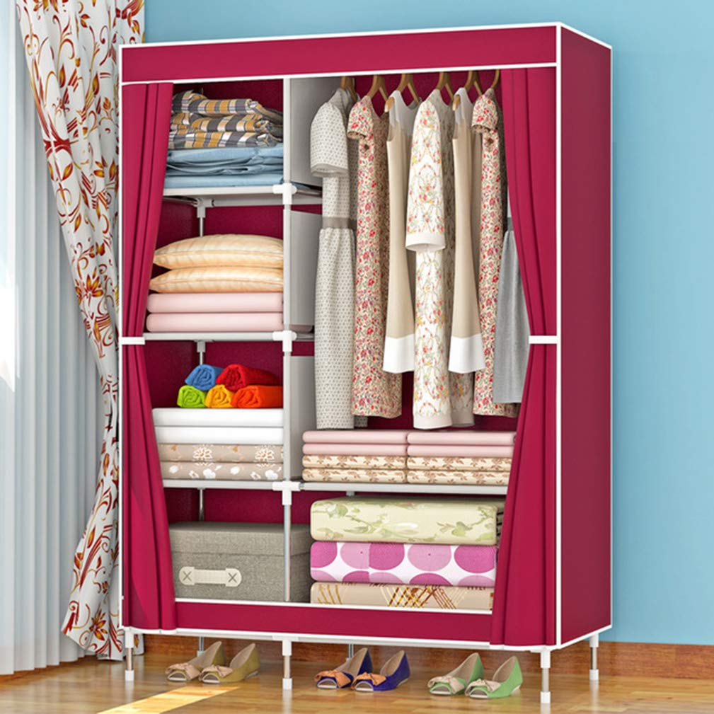 Sturdy Folding Canvas Wardrobe Closet with Thick Steel Pipes - Dust-Proof Storage Solution for Bedroom, Closet Organizer & Space Saving