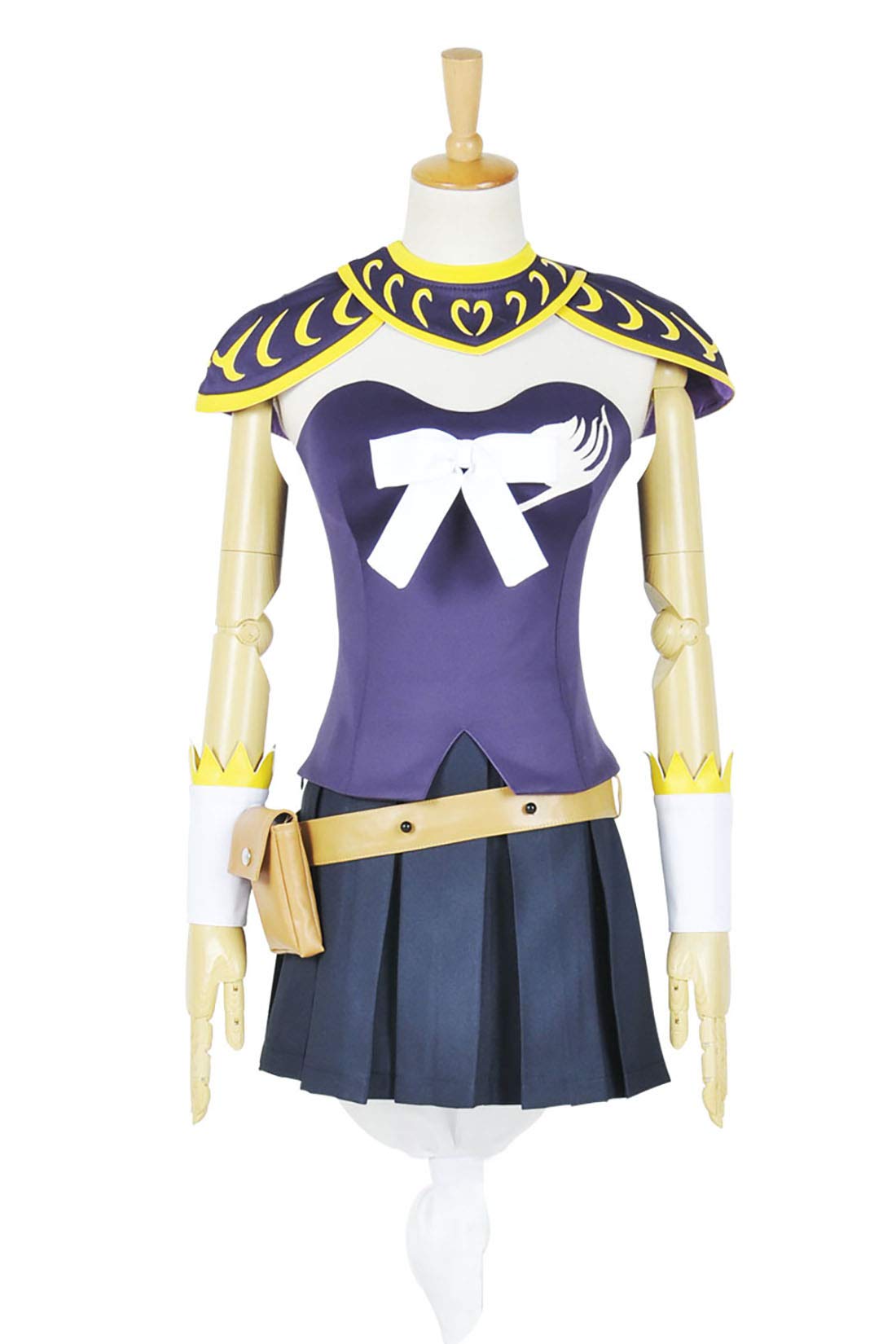 Fairy Tail Lucy Heartfilia Cosplay Costume Set with Shawl Cape - Anime Convention Outfit, Halloween Dress Up, Role Play Costume for Fans