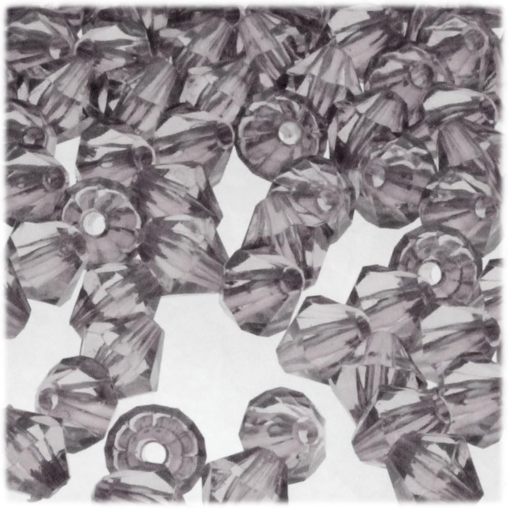 100-Piece Clear 12mm Acrylic Bicone Beads - Faceted DIY Jewelry Making Supplies for Necklaces, Bracelets & Craft Projects