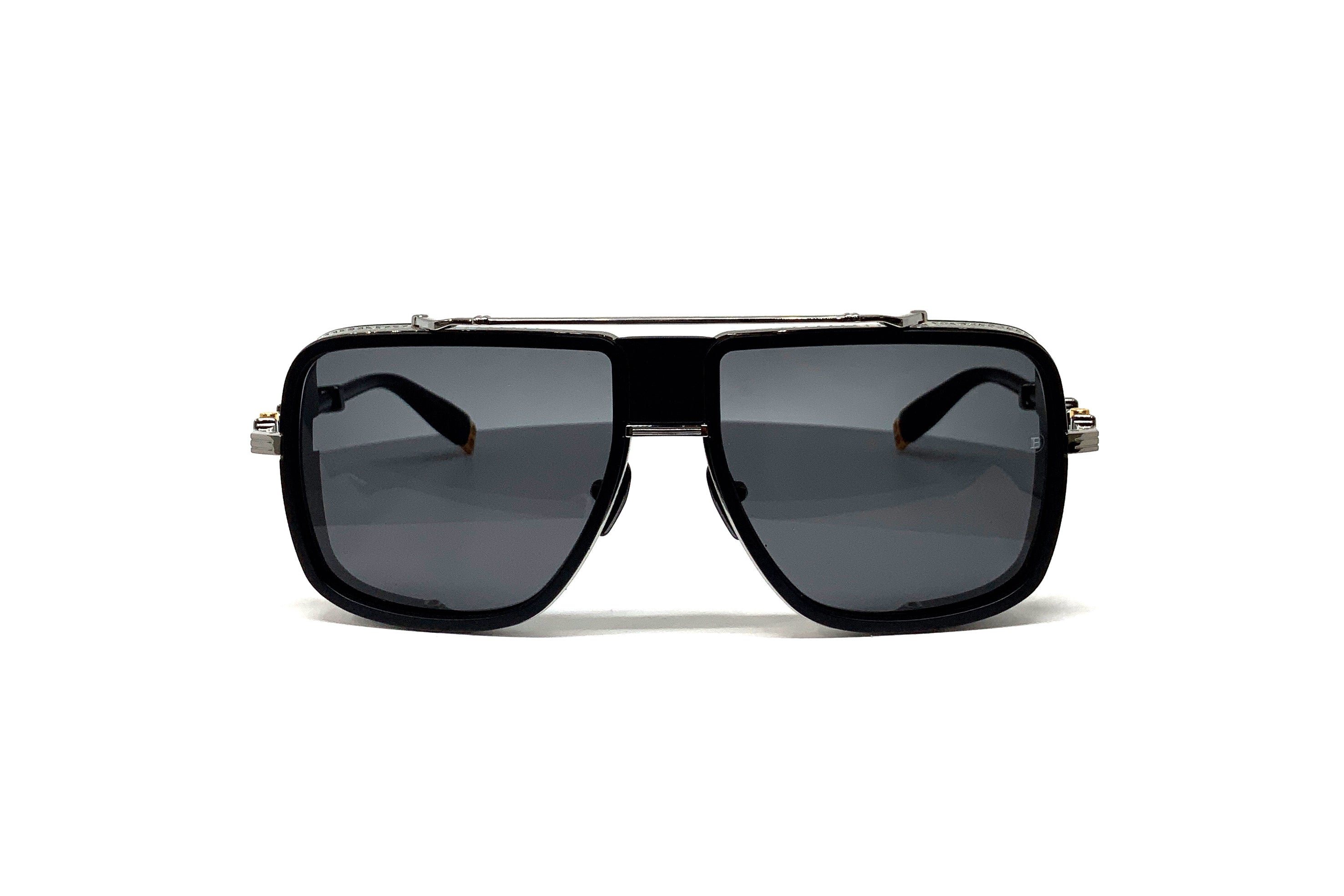 Balmain O.R. Sunglasses - Black Palladium, Matte Black & Silver Frames - Luxury Designer Shades for Men & Women - Perfect for Outdoor, Travel & Fashion Accessories