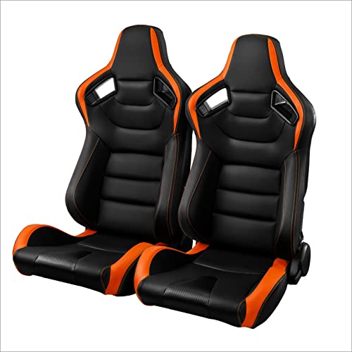 Black Leather Orange Trim