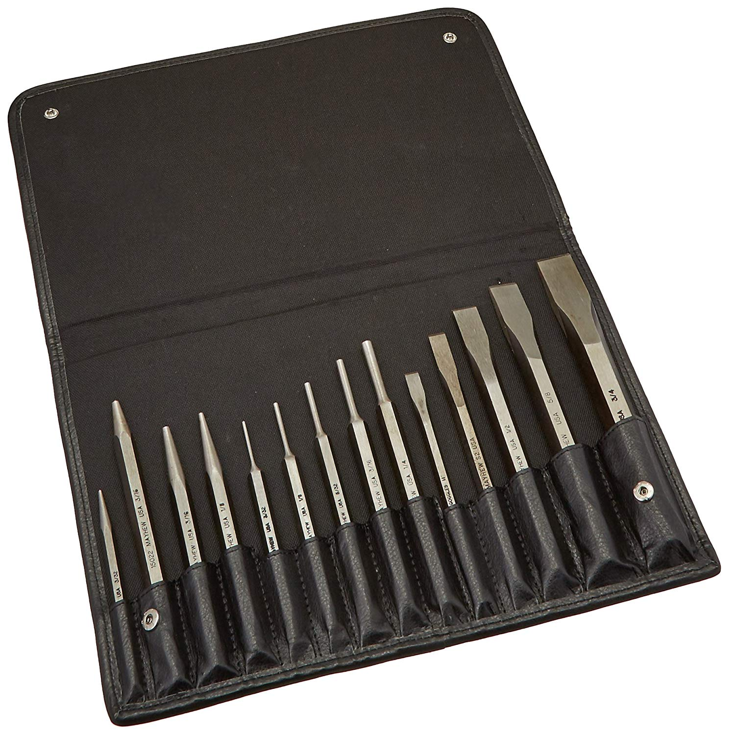 Mayhew 15070 14-Piece Punch and Chisel Set - Professional Metalworking Tools for Automotive Repair, Woodworking & DIY Projects