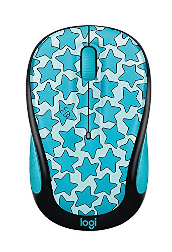 Logitech Doodle Collection M325c Wireless Mouse - 2.4GHz Optical Mouse with 5 Buttons & USB Receiver - Twinkle Teal Color - Perfect for Office Work, Graphic Design & Home Computing