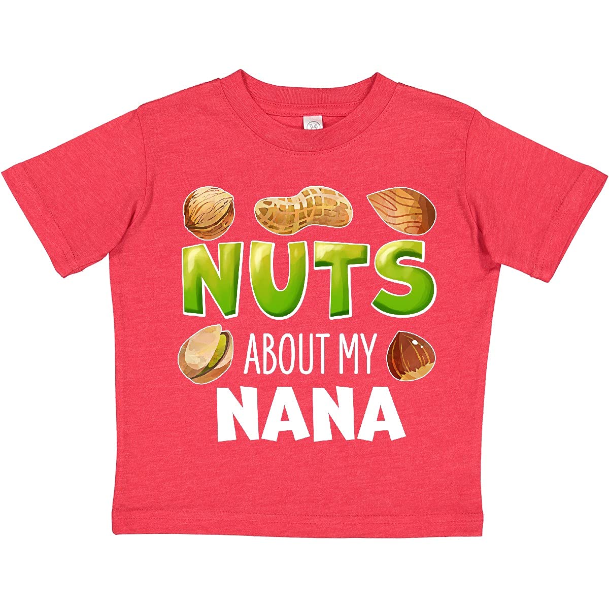 Inktastic 'Nuts About My Nana' Peanut Almond Pistachio Toddler T-Shirt - Cute Graphic Tee for Grandparents Day & Family Events