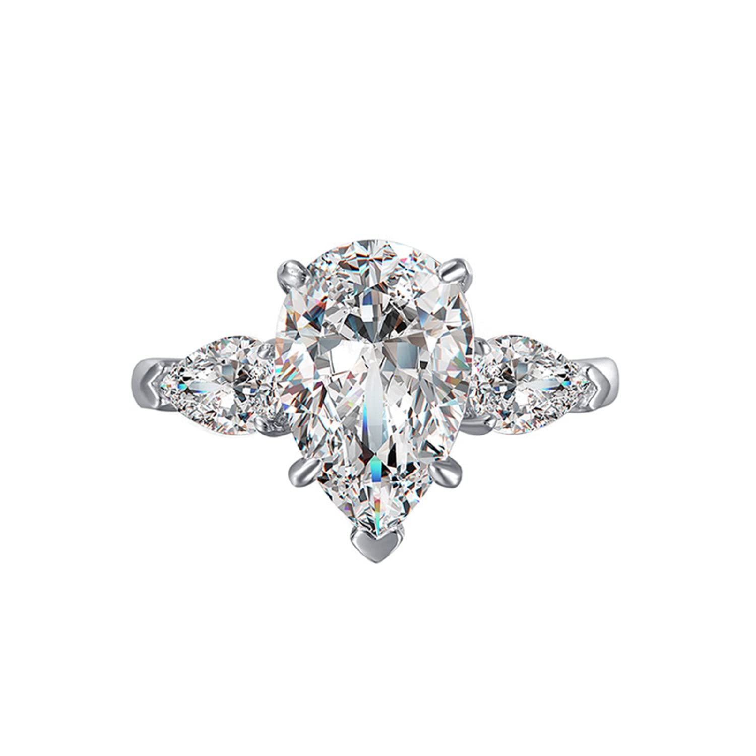 XINQI 925 Sterling Silver Heart-Shaped Cubic Zirconia Engagement Ring for Women - AAA Quality Fashion Jewelry, Promise & Wedding Ring, Size 6-10 (Perfect for Proposals, Anniversaries & Romantic Occasions)