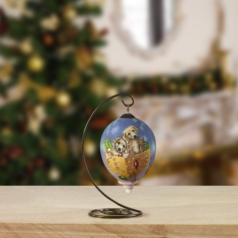 Adorable Puppy in Gift Box Christmas Ornament - Perfect for Holiday Tree Decorations & Festive Home Decor